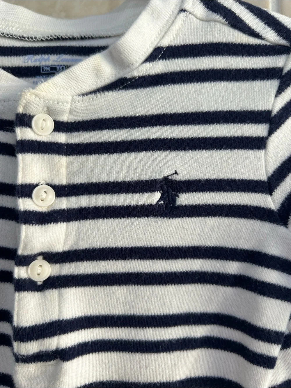 Ralph Lauren Navy Striped Romper